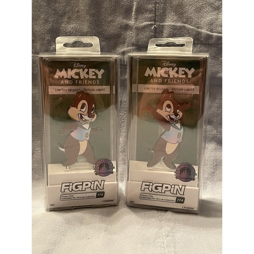 NEW Disney Figpin WDW 50th Anniversary Chip & Dale #774 #775 Limited Release Pin